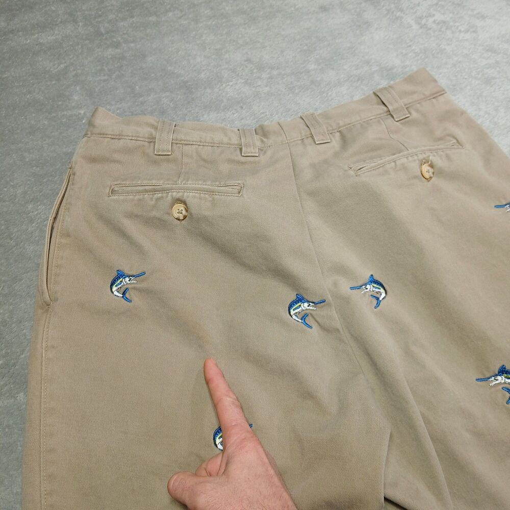 Berle 36x31 Mens Khaki Critter Pants Marlin Fish Embroidered Old Money Prep 36 - Picture 15 of 15